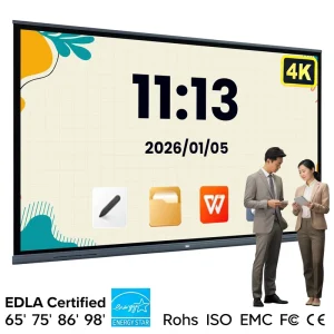 55 75 86 Inch 20 Points Smart Teaching Board 4K Android LCD Interactive Flat Panel with CE RoHS ISO for Education