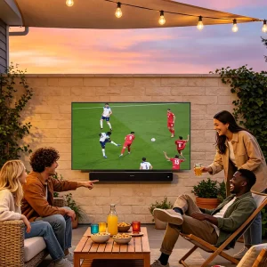55 Inch 1000nits Outdoor Smart TV IP55 Waterproof LCD Television Ultra Bright Wide Screen for Villa Garden Balcony