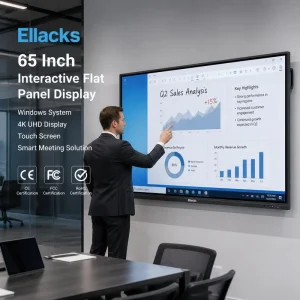 55 Inch 4K Interactive Touch Display LED Panel Smart Board Windows Educational Equipment Wall Mounted Wide Angle Collaboration