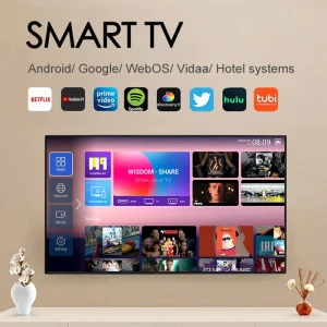 55 Inch 4K UHD Android Smart TV DVB-T2 S2 Digital LED Television Built-in WiFi USB Metal Bezel Home Living Room CE Certified TV
