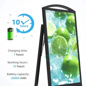 55 Inch Indoor IP65 Advertising Player HD Resolution P2.5 Rechargeable Portable Interactive LED Screen