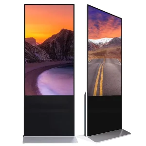 55 Inch Infrared Touch Advertising Machine Pedestal Standing All In One Pc Multi Touch Lcd Totem Interactive Kiosk