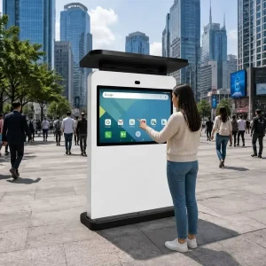 55 Inch Outdoor Touch Screen Interactive Kiosk Manufacturer Outside Advertising Digital Signage Totem Display