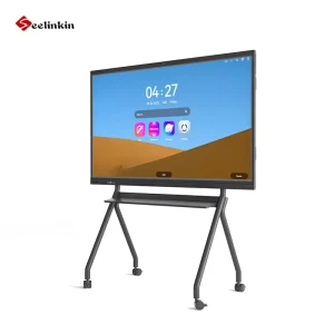 55 Inch Smart Touch LCD Screen Monitor Rolling Wheels Movable Stand Board Remote Vidieo Conference Interactive Whiteboard