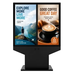 55″ Outdoor Android LCD Digital Signage Display with SDK IP55 Waterproof 3000 Nits High Brightness Touchscreen Floor Standing