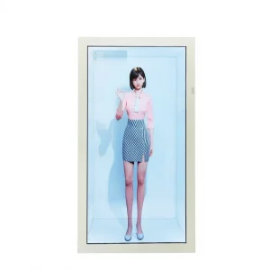 55 inch Smart Transparent Cabinet Museum Grade 3D Holographic Projection Display Capacitive Touch Enabled