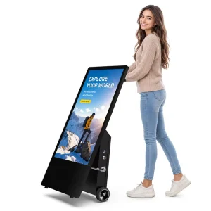 55inch Elevator Advertising Screen Sunlight Readable 14h Battery Life IP65 Waterproof Portable Digital Signage