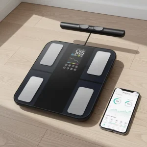 58 Body Metrics 8 Electrode Smart Body Fat Scale 180kg Capacity Battery Powered BMI Analysis Household Health Monitor Accurate
