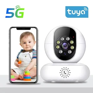 5G 2.4G Dual Band WiFi Security Camera 355° Pan Tilt Mobile Phone Remote Monitoring Real-Time Alarm Push