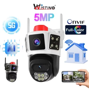 5K Dual Lens 5G Wifi Camera AI Motion Detection Alarm Push Home Security Camera