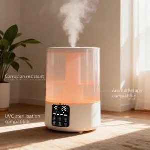 5L Electric Portable Ultrasonic Cool Mist Humidifier with Humidistat for Home & Hotel Use Aromatherapy Plastic