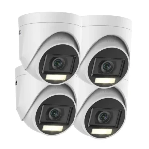 5MP TVI Analog Dome Camera 4PCS Kit DVR CMOS Sensor H.265 One-Way Audio Smart Dual Light Night Vision F1.2 Aperture 2.8mm