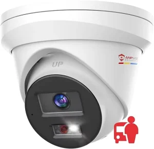 5MP Turret Poe IP Camera Smart Dual Light Human/Vehicle Detection Built in Mic H.265+ Security Camera