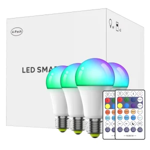 Unique-Style 5W RGBW Dimmable E27 Smart WiFi LED Bulb, Controlled via iPhone and Android Apps, for Home and Hotel Indoor Ambient Lighting