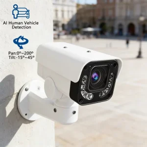 5X Optical Zoom 8MP PTZ IP PoE Bullet Camera Audio IP66 Long Range Night Vision AI Smart Detection 4K Outdoor Security Camera