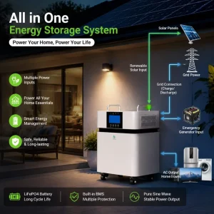 5kW 7kW 8kW Off-Grid Solar System Complete Kit LiFePO4 Battery Solar Panels for Home Energy Backup