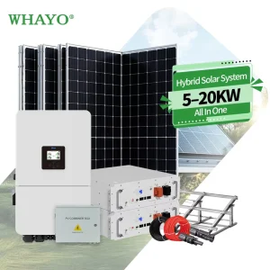 5kW Off Grid Solar Kit EU 3 Phase 380V/400V with 20kWh LiFePO4 Battery Complete Home Energy Storage System