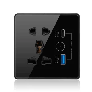 5pin Touch Glass Automation WiFi Wall Socket Google Home Alexa Echo Show Smartlife App Powered by Tuya Wifi Universal Socket