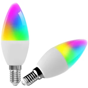 High-Quality 5W Wireless Smart LED Candle Bulb, Dimmable RGB LED Bulb with Long Lifespan