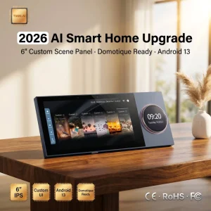 6 Inch Smart Home Gateway System Touch Screen Controller Tuya Zigbee Wifi Wall Amplifier