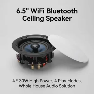 6.5″ Active Wireless Ceiling Speaker Smart Wifi Speaker – Multi-Room Background Music System