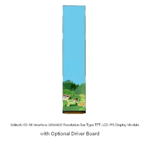 6.9 Inch Stretched Bar TFT LCD Display 280×1424 IPS JD9365 MIPI Interface 40 Pin Strip Screen With I Driver Board Kit