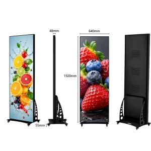 640×1920 Indoor LED Poster Display P1.25 P1.53 P2 Commercial Advertising Screen High Refresh Retail Luxury Store Digital Signage