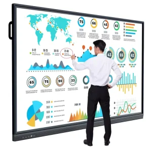 65″ 4K UHD 8GB+128GB Interactive Flat Panel Dual OS Android 13 Smart Board for Video Conference Meeting Boardroom Office