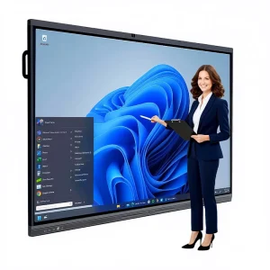 65″ 4K UHD All in One Smart Board Dual OS Interactive Flat Panel Capacitive Touch Screen Panel Digital Whiteboard for Office