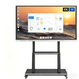 65″ 4K UHD Indoor Smart Board for Education Training & Collaboration AI Wireless Casting Zero Latency Writing Graphics