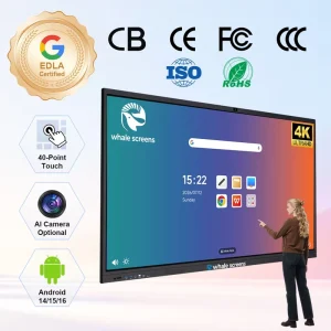 65 75 85 86 98 Inch LCD Display Smart Board Android 15 EDLA Digital Interactive Educational Equipment Interactive White Board