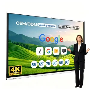 65 75 85 98 inch 4K Ultra HD Wireless Commercial Display Android Windows 40 Point Touch Camera WiFi Bluetooth RJ45 RS232