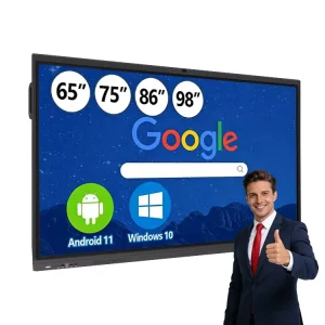 65/75/85 Inch Interactive Whiteboard 4K Multi Touch Smart Digital Board Dual System Android/Windows for Classroom Teaching Edu