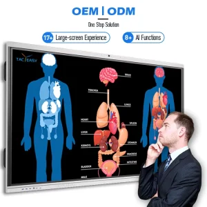 65 75 86 Inch 4K UHD Smart Board Interactive Flat Panel Touch Screen for Office Teaching School AI Board Intelligent Classroom
