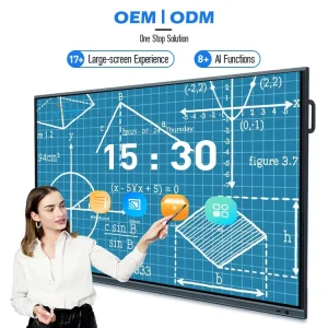 65 75 86 Inch 4k Uhd Smart Whiteboard Android/windows 40 Touch Smart Board with Ops Slot Education FCC/CE Conference Meeting