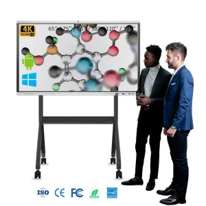 65 75 86 Inch AI 4k Interactive Whiteboard Education Smart Board Android 15 16 with EDLA Certification for School Meeting