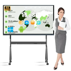 65 75 86 Inch AI Smart Board Android Windows System 4k Smart Interactive Whiteboard Education Built in Whiteboard Software EDLA