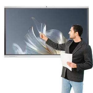 65 75 86 Inch Ai Interactive Whiteboard Smart Board Education with Ai Camera Smart Board Touchscreen and Wifi Android 15 Project
