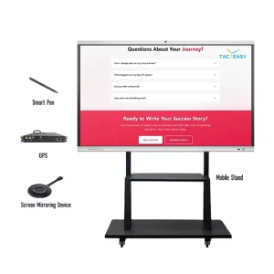 65 75 86 Studying Smart Board Android Windows System with OPS White Board for School with Camera for School Project High School