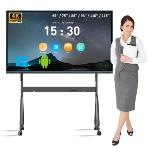 65 75 Inch Android 15 16 4k Interactive Smart Board Education Board for School Students Ai Smart Board for Ai Classroom