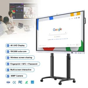 65 86 75 Inch 4K Digital Interactive Flat Panel Whiteboard Touch Screen LCD Display Android Ai Smart Board for Teaching