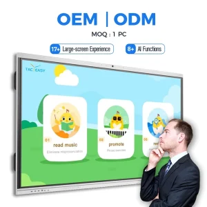 65 Inch 4K All in One Interactive Flat Panel Display 40 Point Touch Screen Smart Whiteboard for Classroom