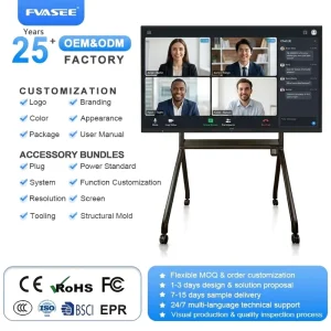65 Inch 4K Interactive Flat Panel Smart Board Multi Touch Screen Display Interactive Whiteboard Smart Board for Teaching