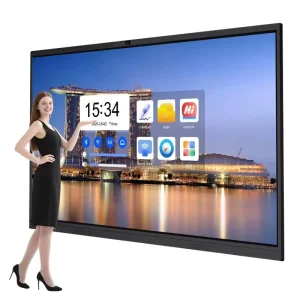 65-Inch 4K UHD 40-Point Capacitive Touch LCD Interactive Flat Panel 8GB+128GB Dual Android/Windows Smart Whiteboard OEM Aluminum