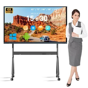 65 Inch Android 8+128 G Wall Mount Smart Whiteboard Education Smart Board with Pen School Tender Project FCC CE ROSH