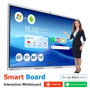 65 Inch Interactive Display Touch Screen Android 16 EDLA Certified With Digital Annotation and Multi User Presentation Support