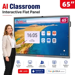 65-Inch Interactive Flat Panel All-In-One Smart Board with Touch Screen and Whiteboard OEM ODM Classroom Teaching Tool