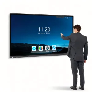 65-Inch Smart Conference Interactive Flat Panel 4K UHD LED Display Auto Brightness Adjust 20-Point Touch Whiteboard Training