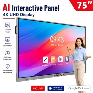 65-inch Dual System Smart Board Interact Remote Conferencing Mobile Digital Interactive Flat Panel 75-inch Whiteboard