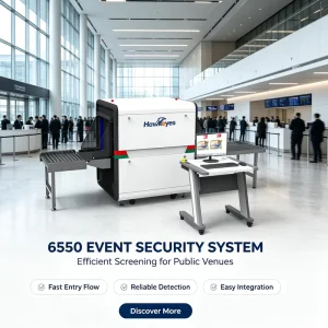 650*500 Tunnel X-Ray Luggage Inspection System 32mm Steel Plate Penetration 1920×1080 Monitor Public Transport Hub Security